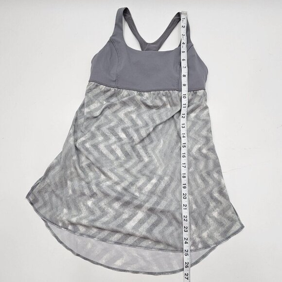 Lululemon Venus Blazer Fossil Chevron Gray White Tank Top Womens Athletic Size 6 - Picture 6 of 7